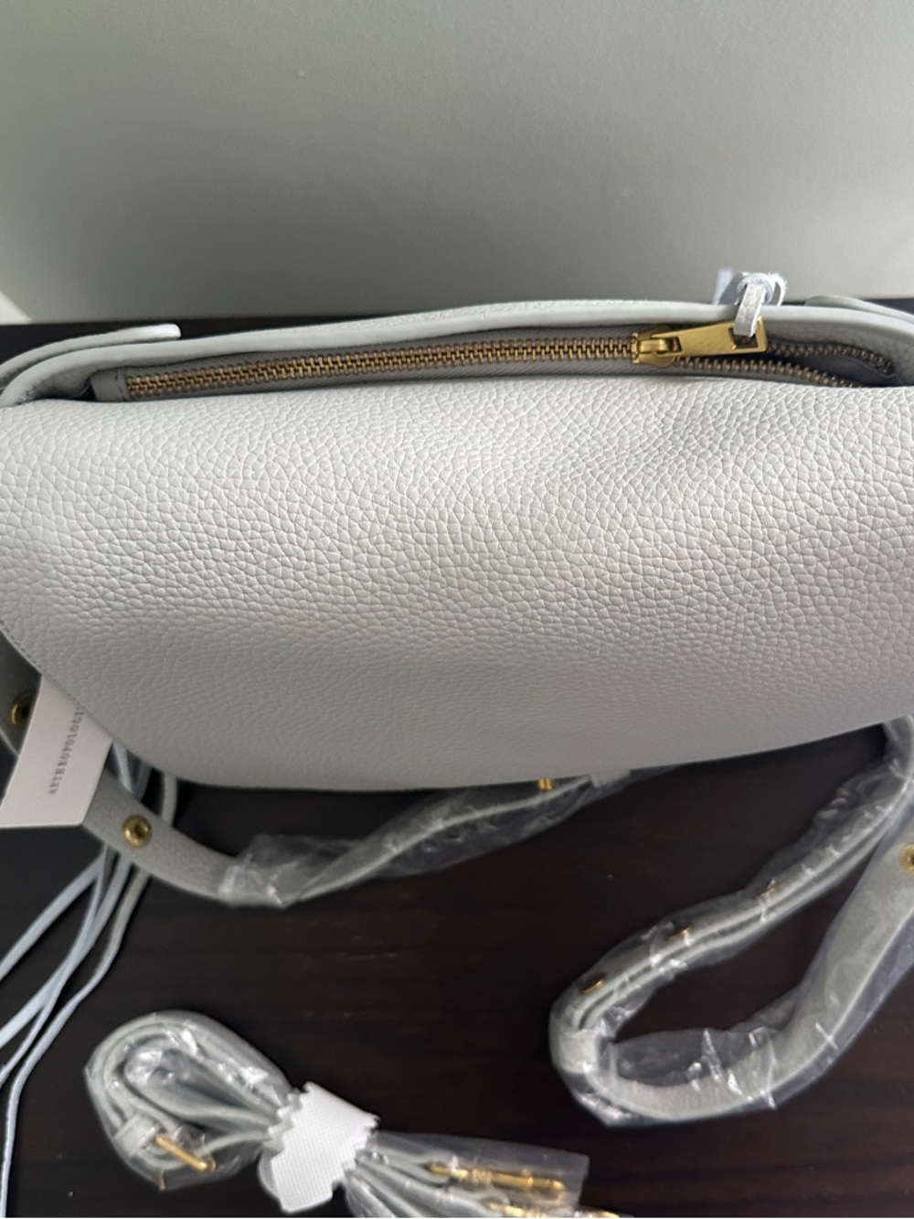 NEW By Anthropologie Porter Leather Bag in Light Grey - Picture 6 of 8